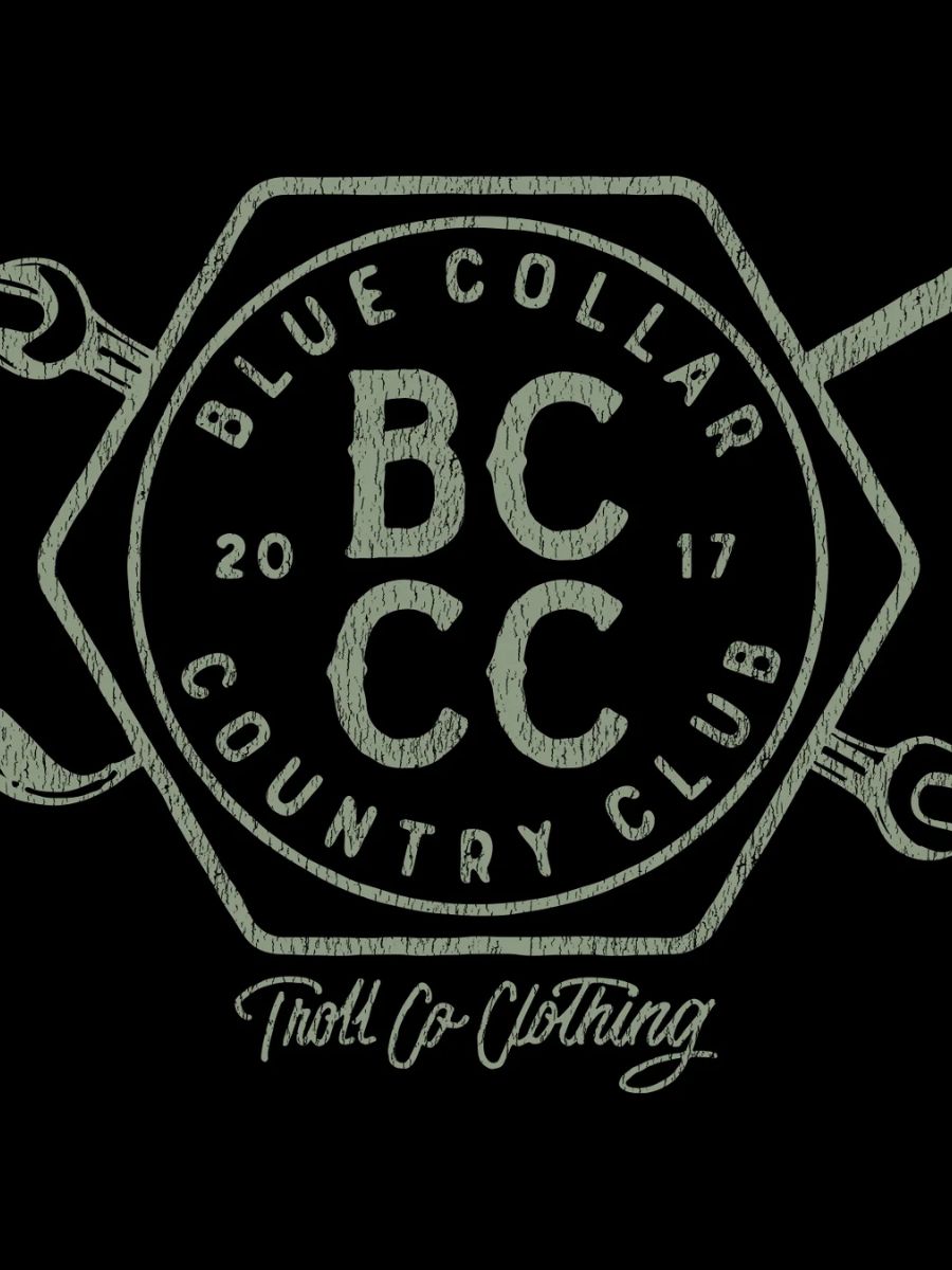 Troll Co. Blue Collar Country Club Crest Tee