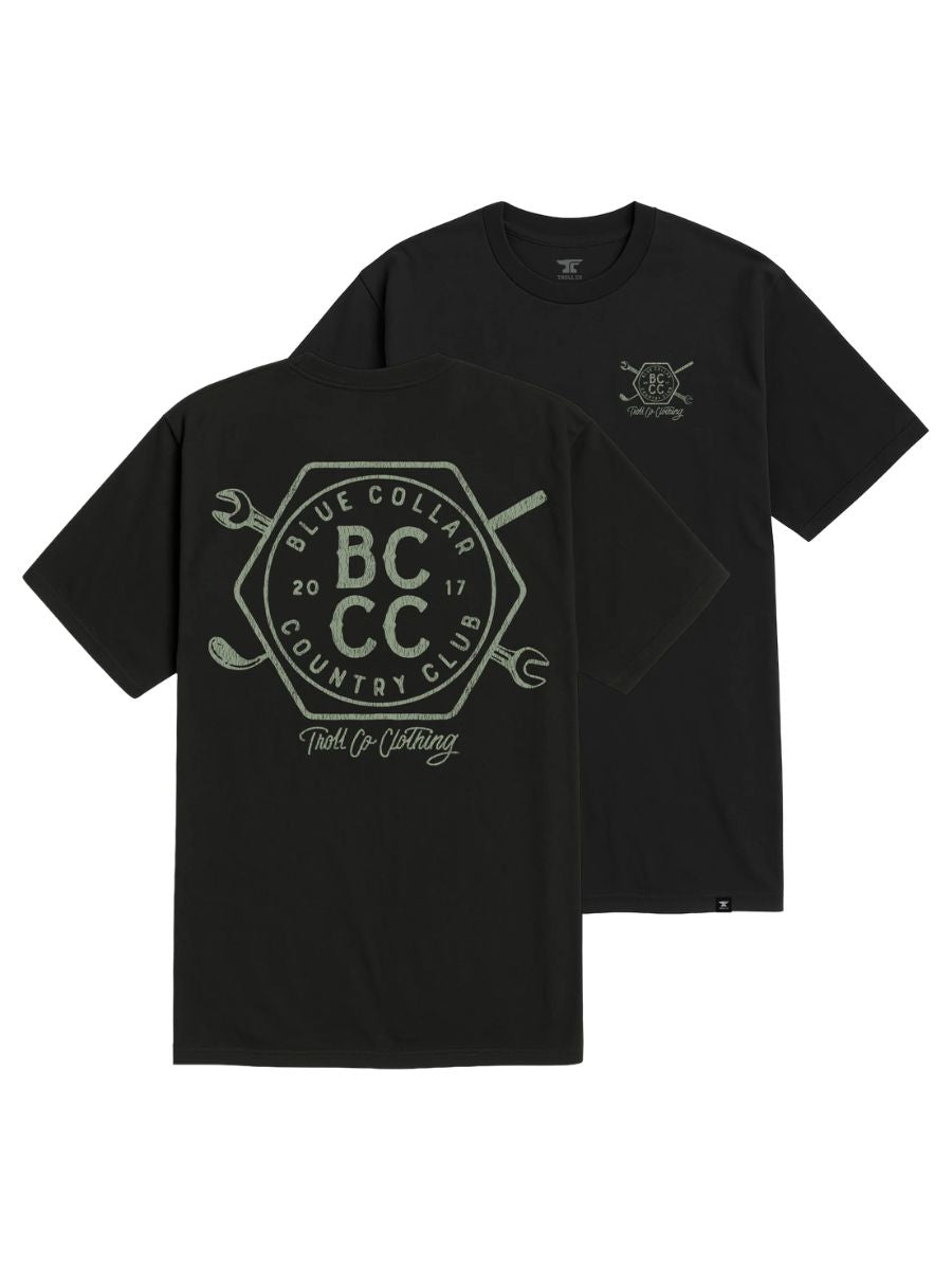 Troll Co. Blue Collar Country Club Crest Tee