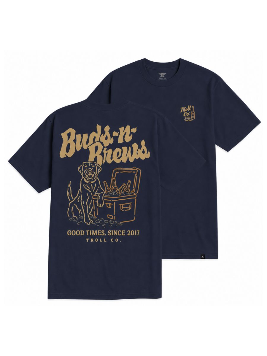 Troll Co. Buds N Brews Navy Tee