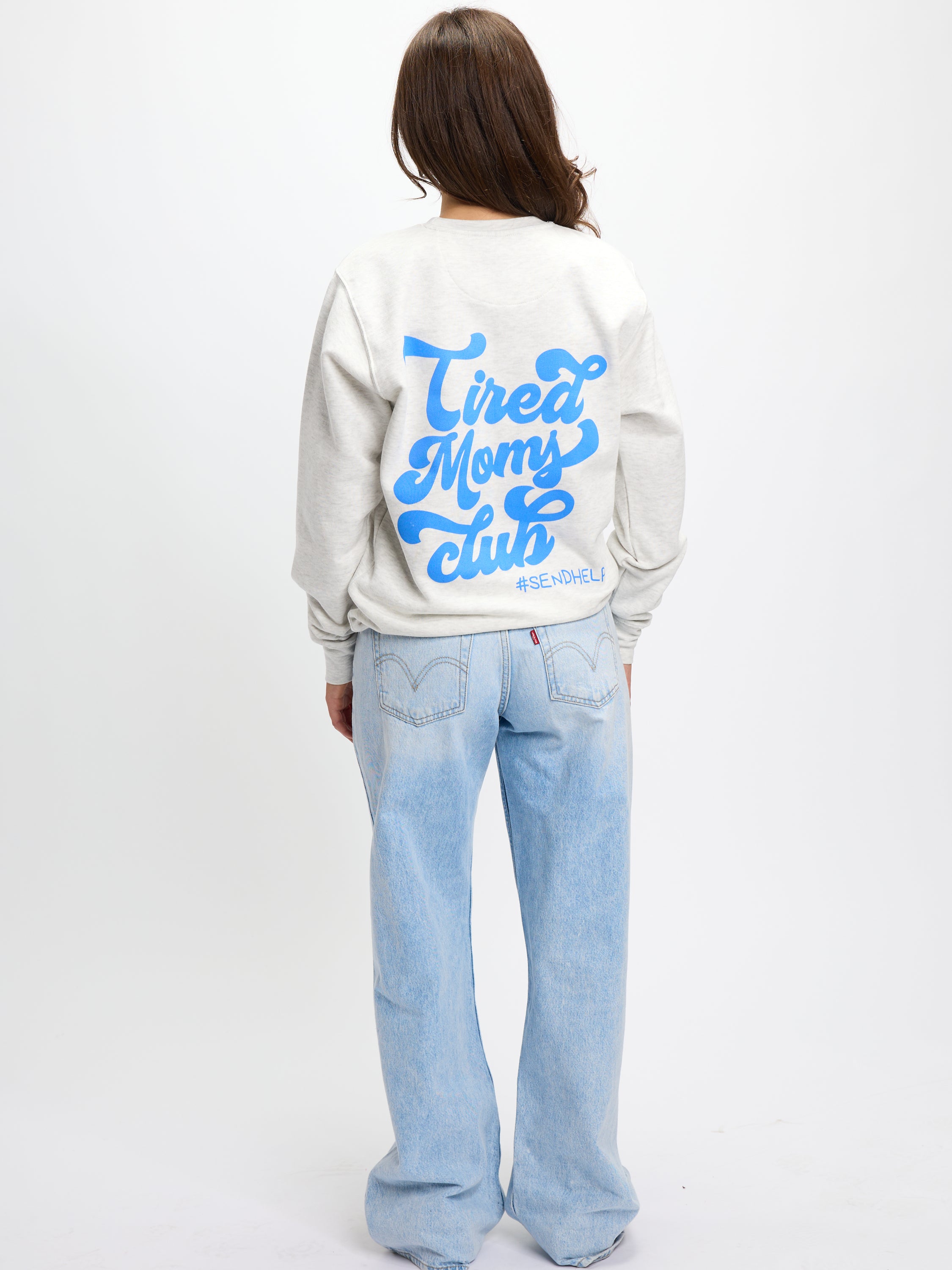 Tired Moms Send Help Crew Sweatshirt