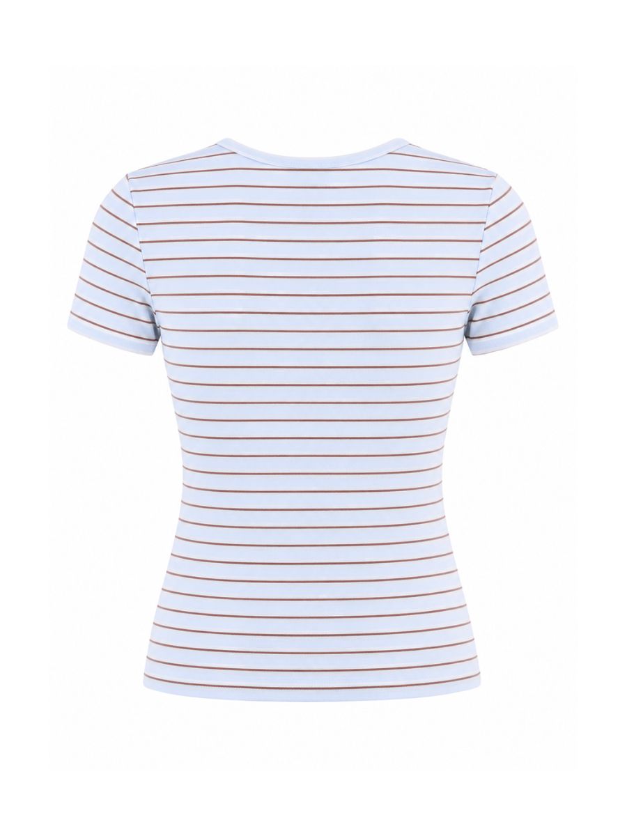 Summer Stripe Short Sleeve Button Down Shirt