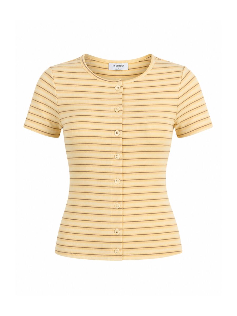 Summer Stripe Short Sleeve Button Down Shirt