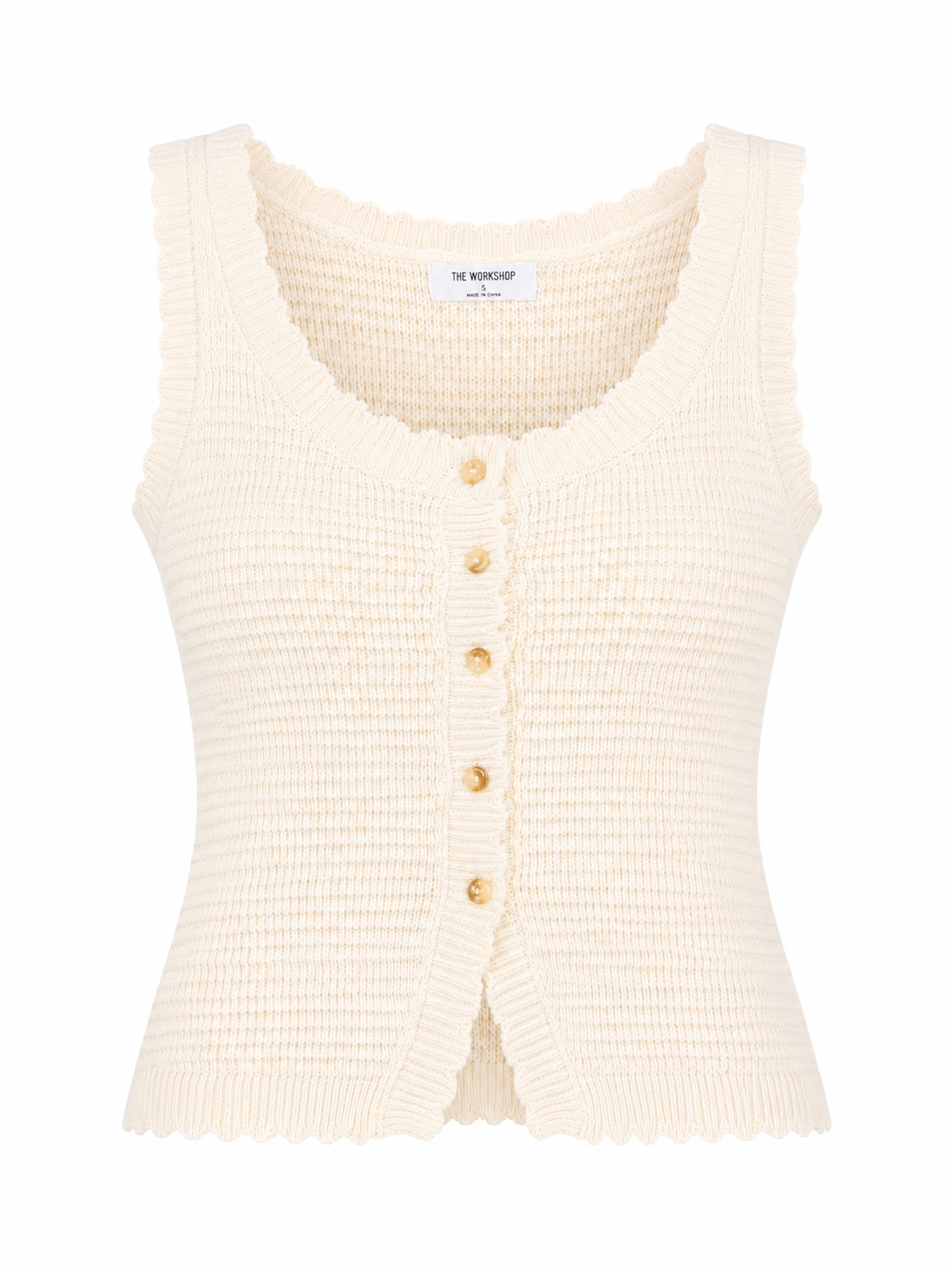 Waverly Sleeveless Crochet Button Top