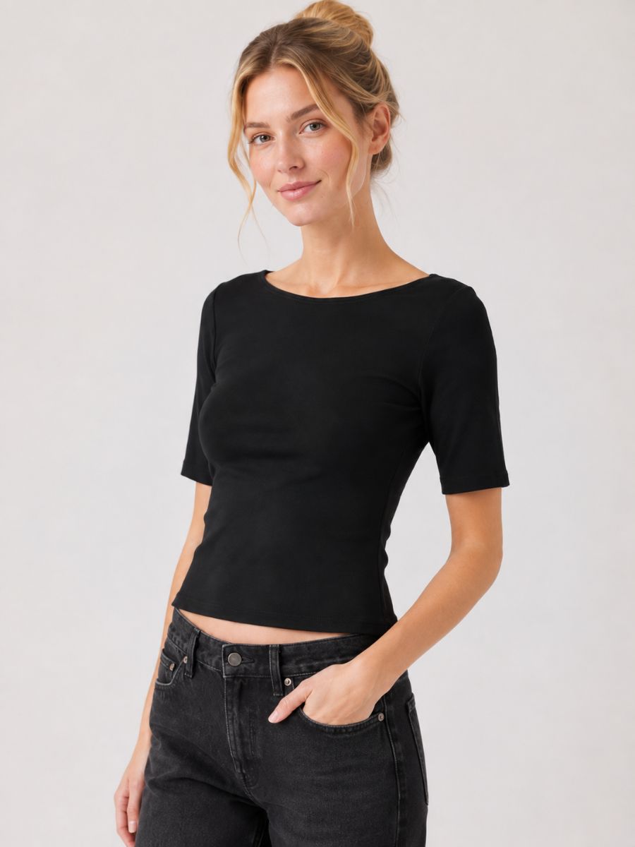 Form 3/4 Boatneck Knit Top