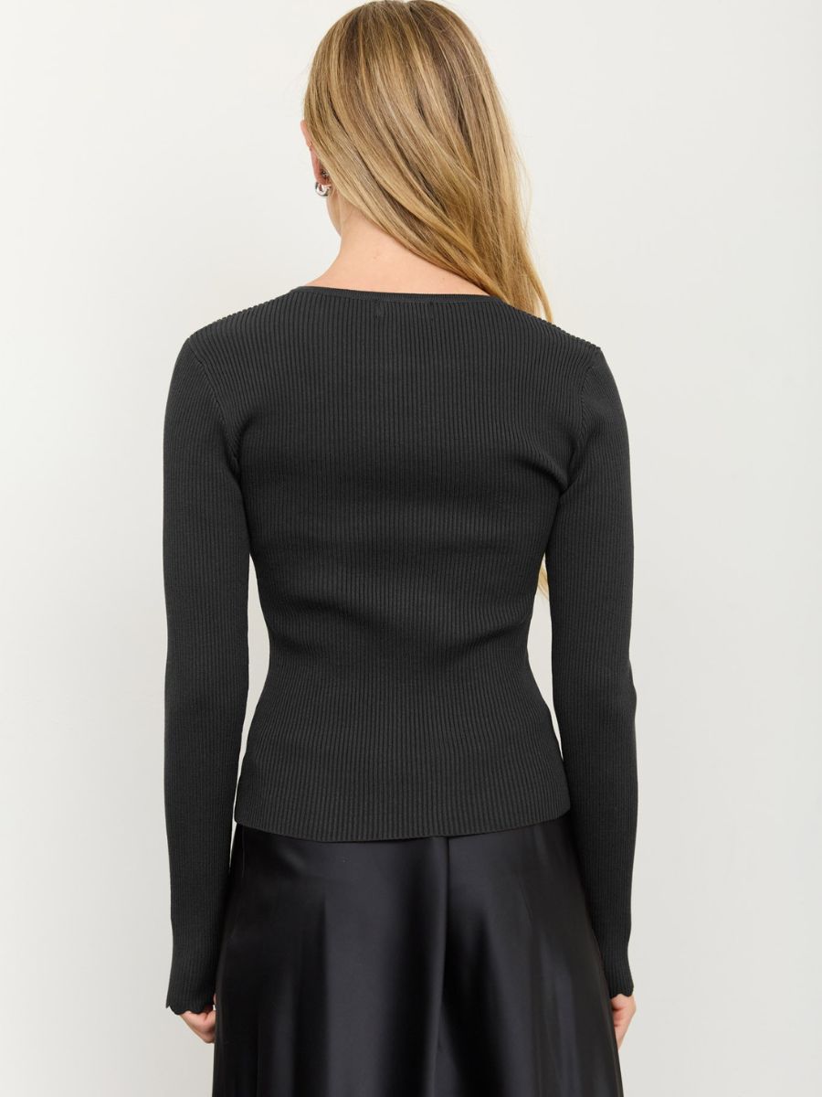 Sara Scalloped Button Cardigan