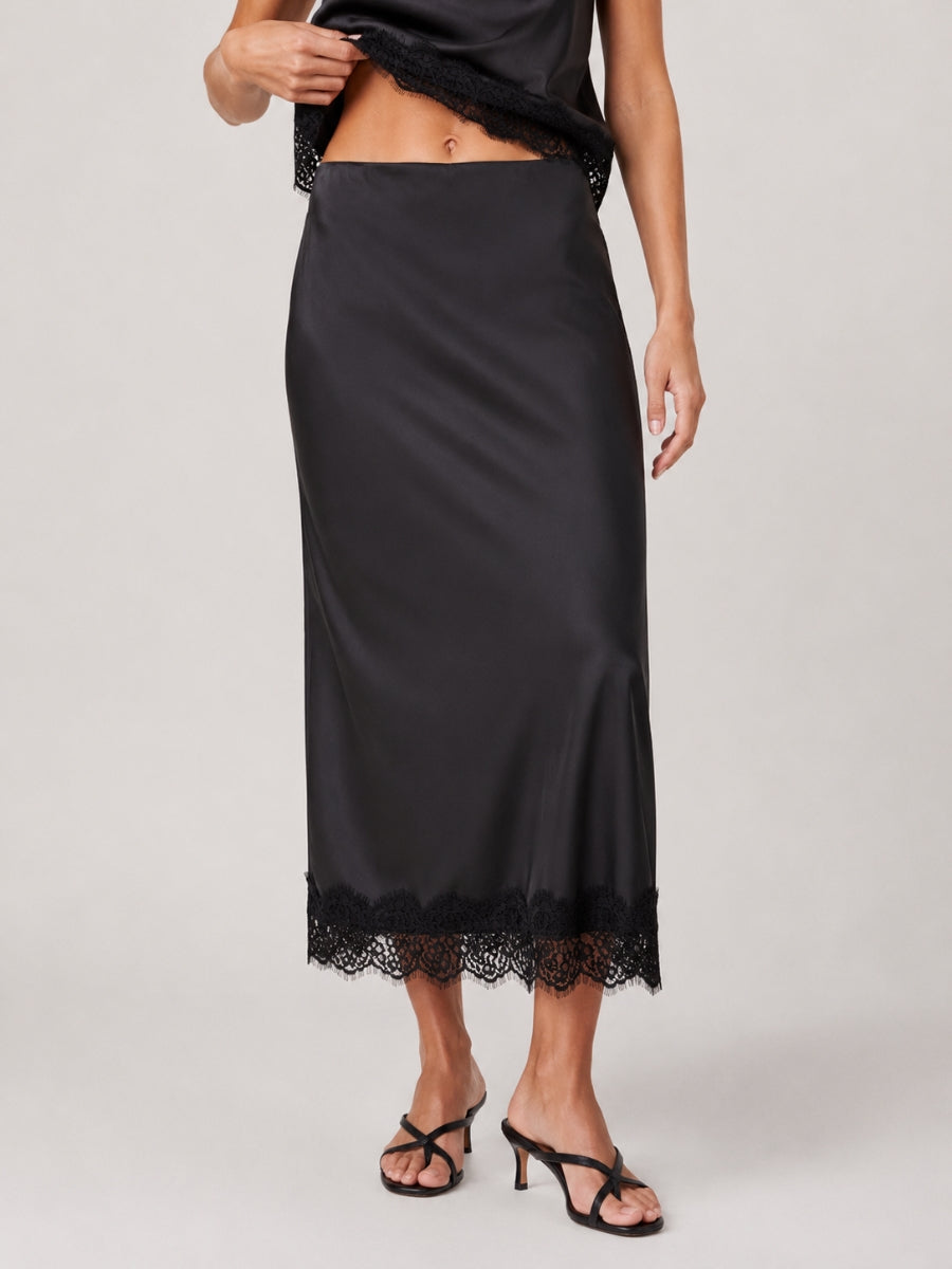 Emma Satin Lace Skirt