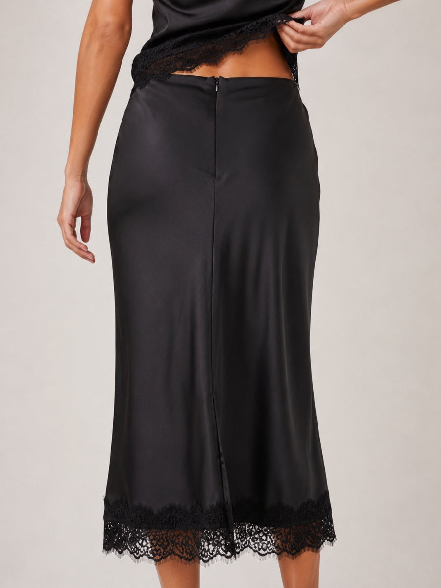 Emma Satin Lace Skirt
