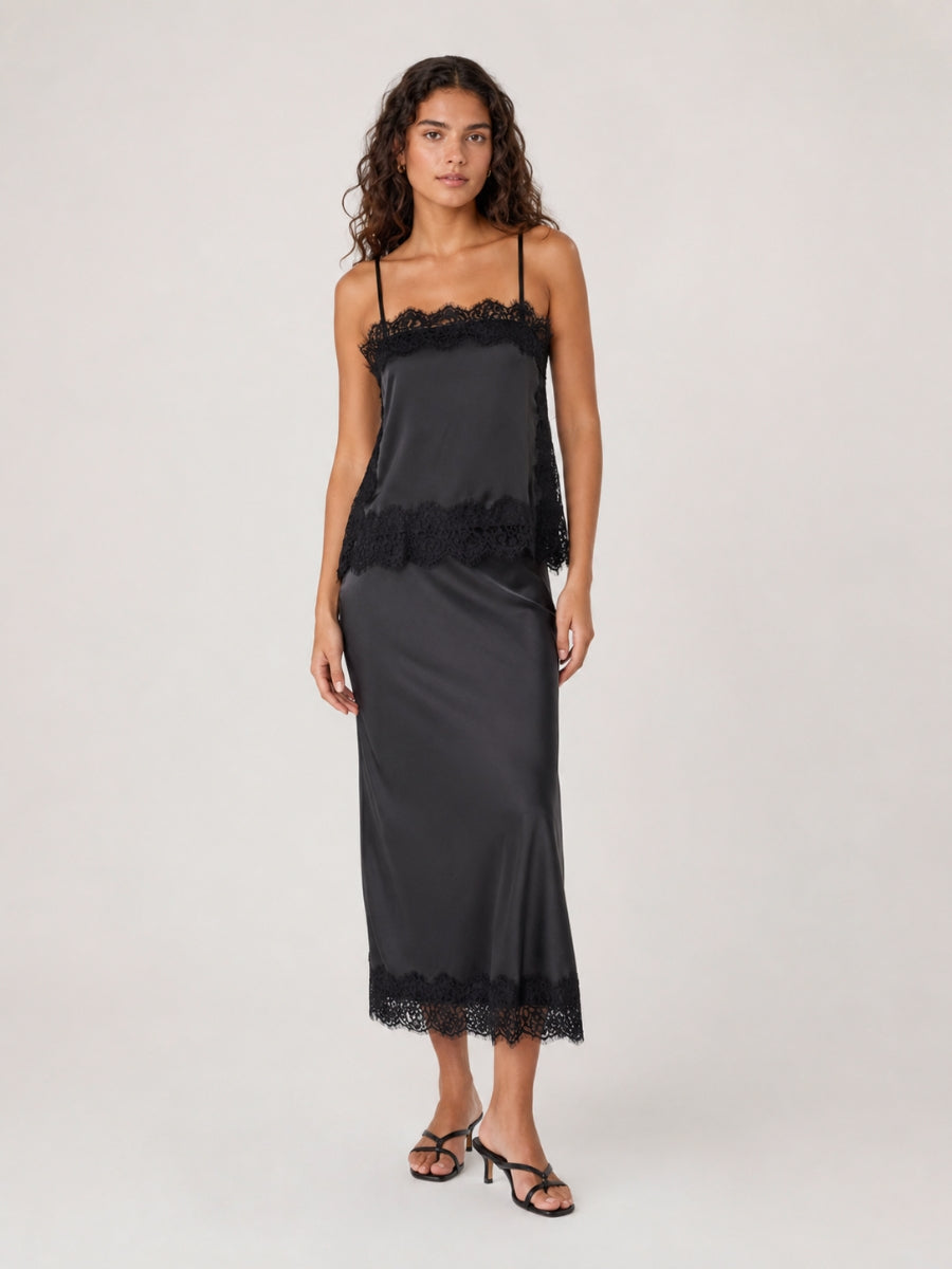 Emma Satin Lace Skirt