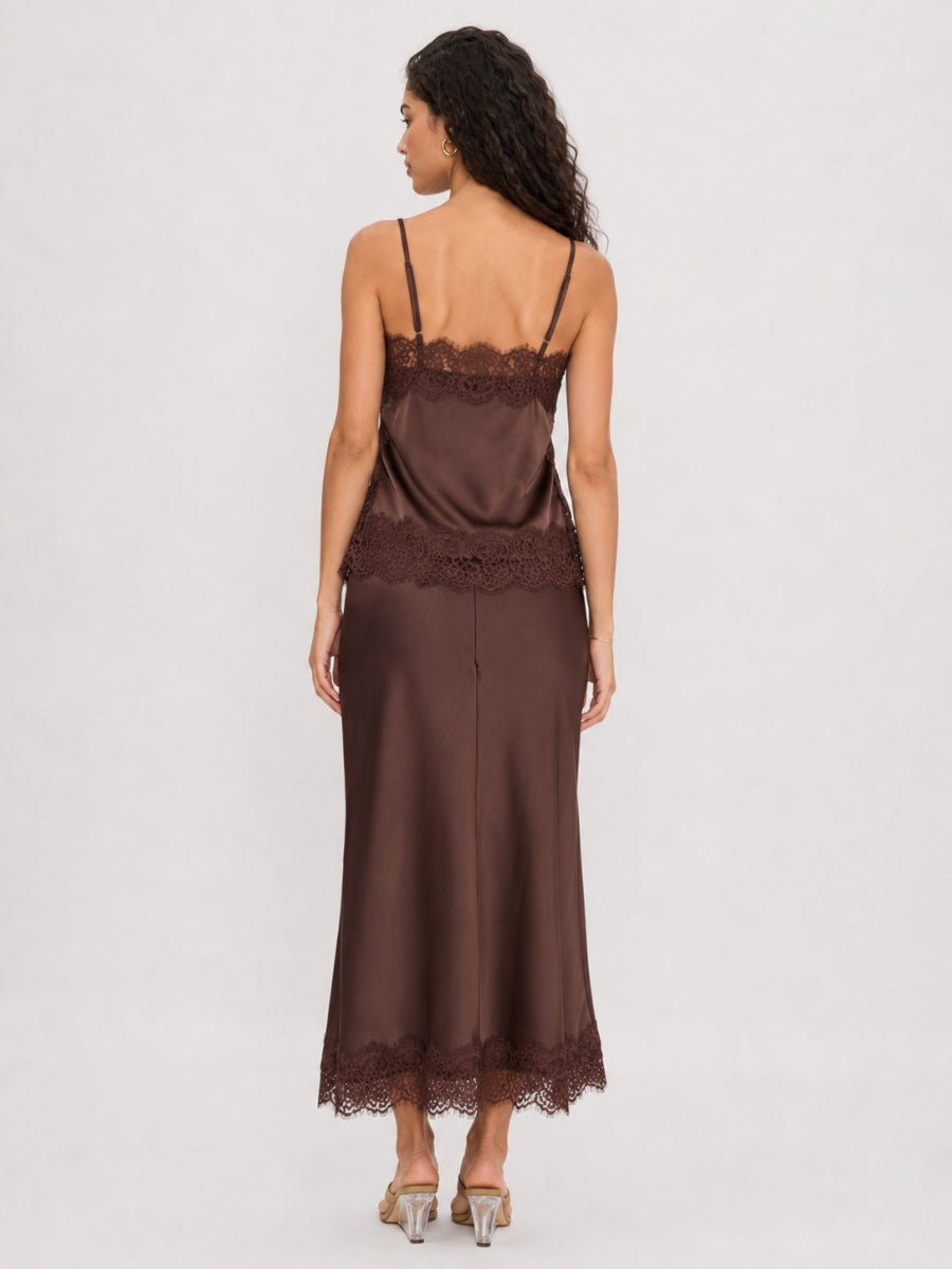 Emma Satin Lace Skirt