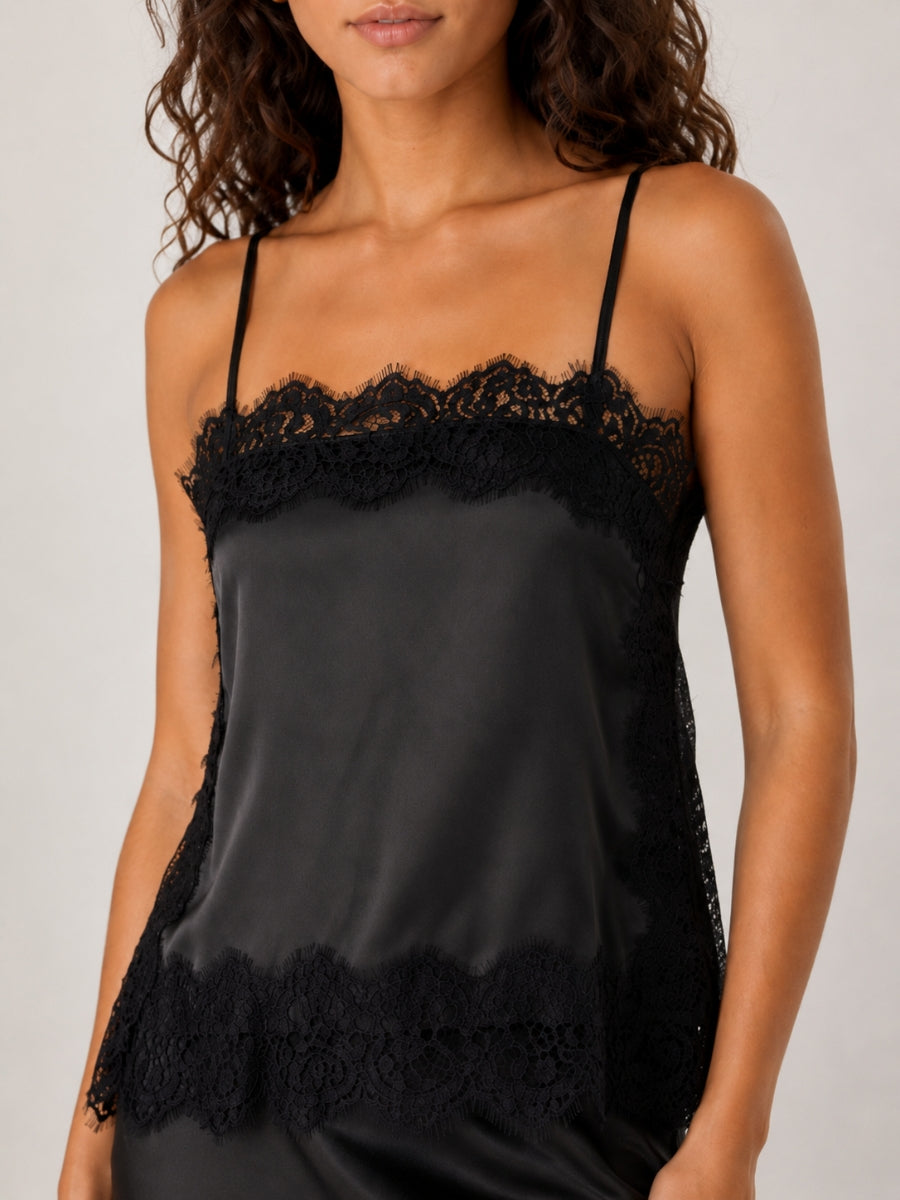 Emma Satin Lace Cami Top