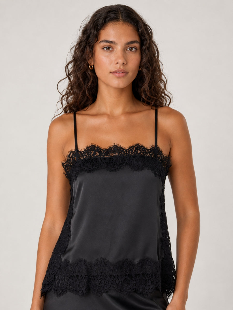 Emma Satin Lace Cami Top
