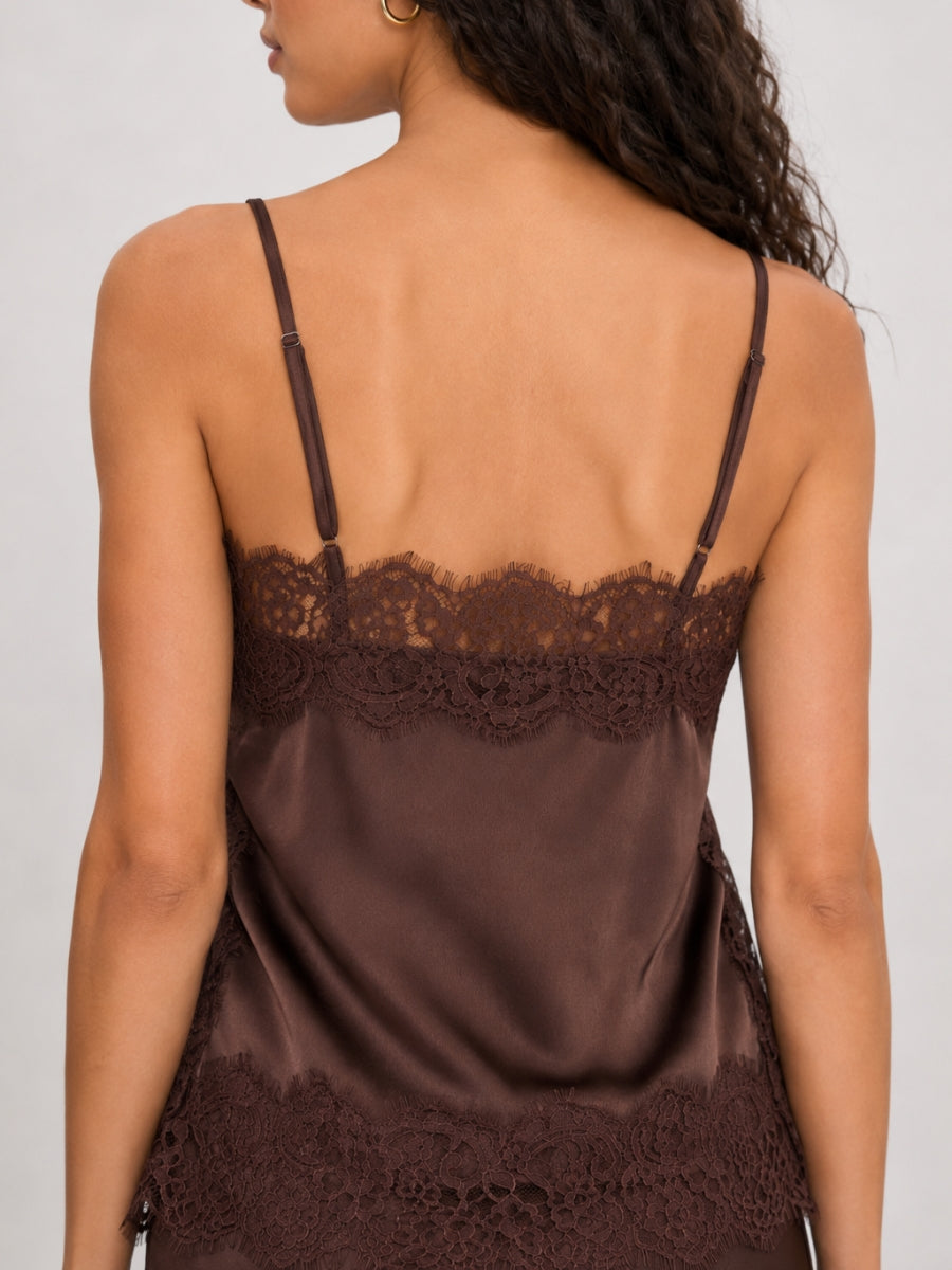 Emma Satin Lace Cami Top