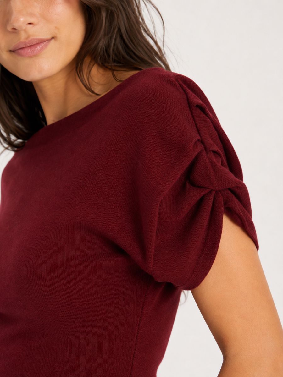 Frame Short Sleeve Cinch Knit Top