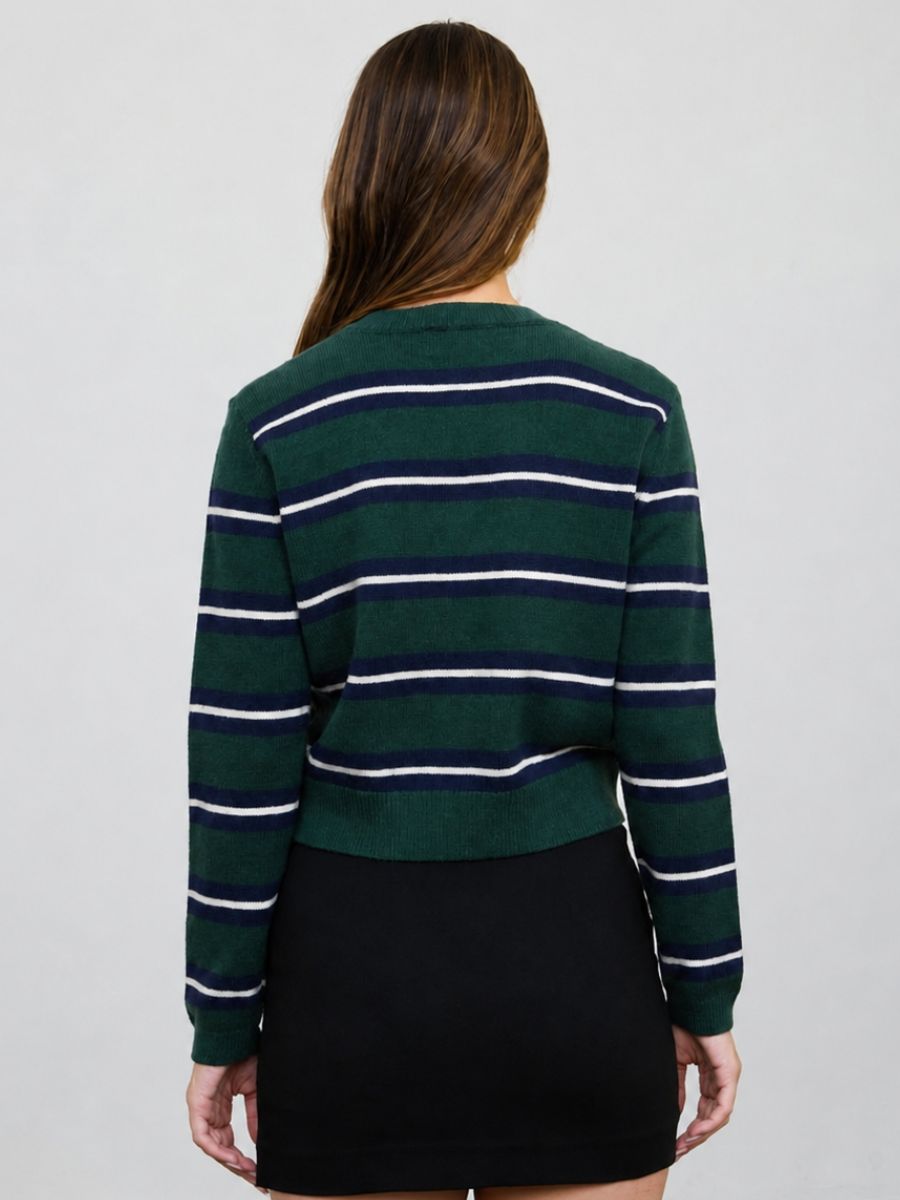 Rachel Striped Button Cardigan