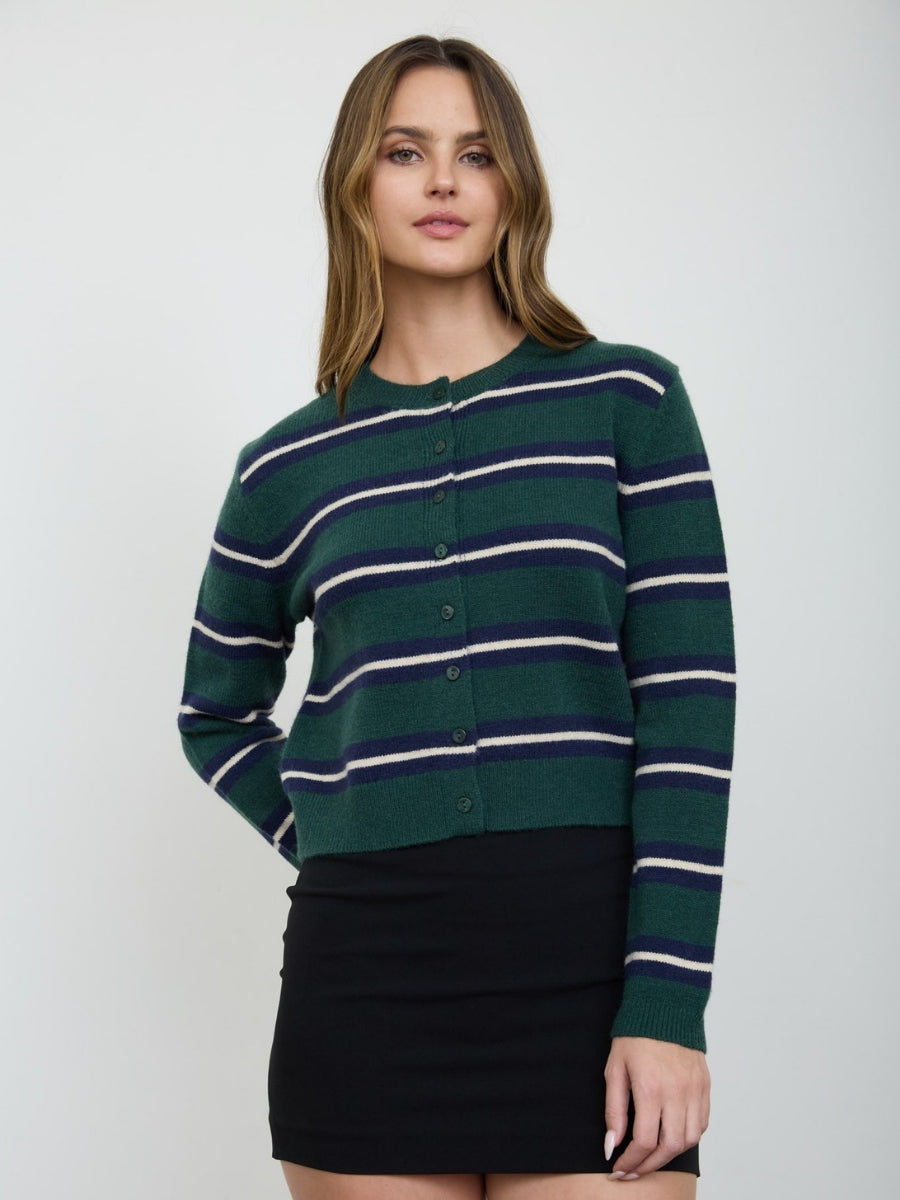 Rachel Striped Button Cardigan