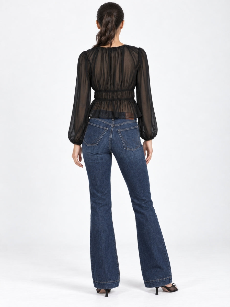 Suki Long Sleeve Tie Blouse