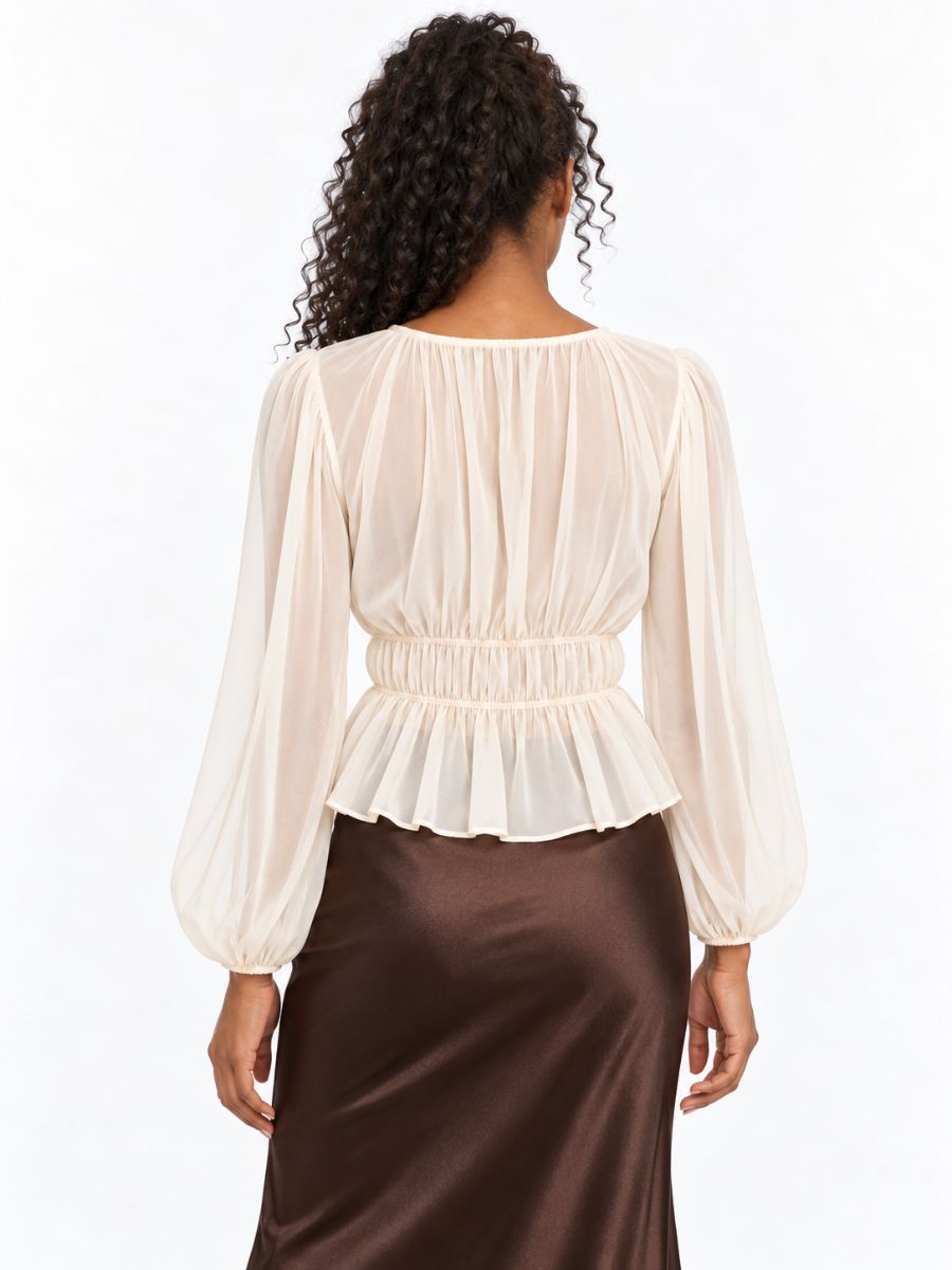 Suki Long Sleeve Tie Blouse