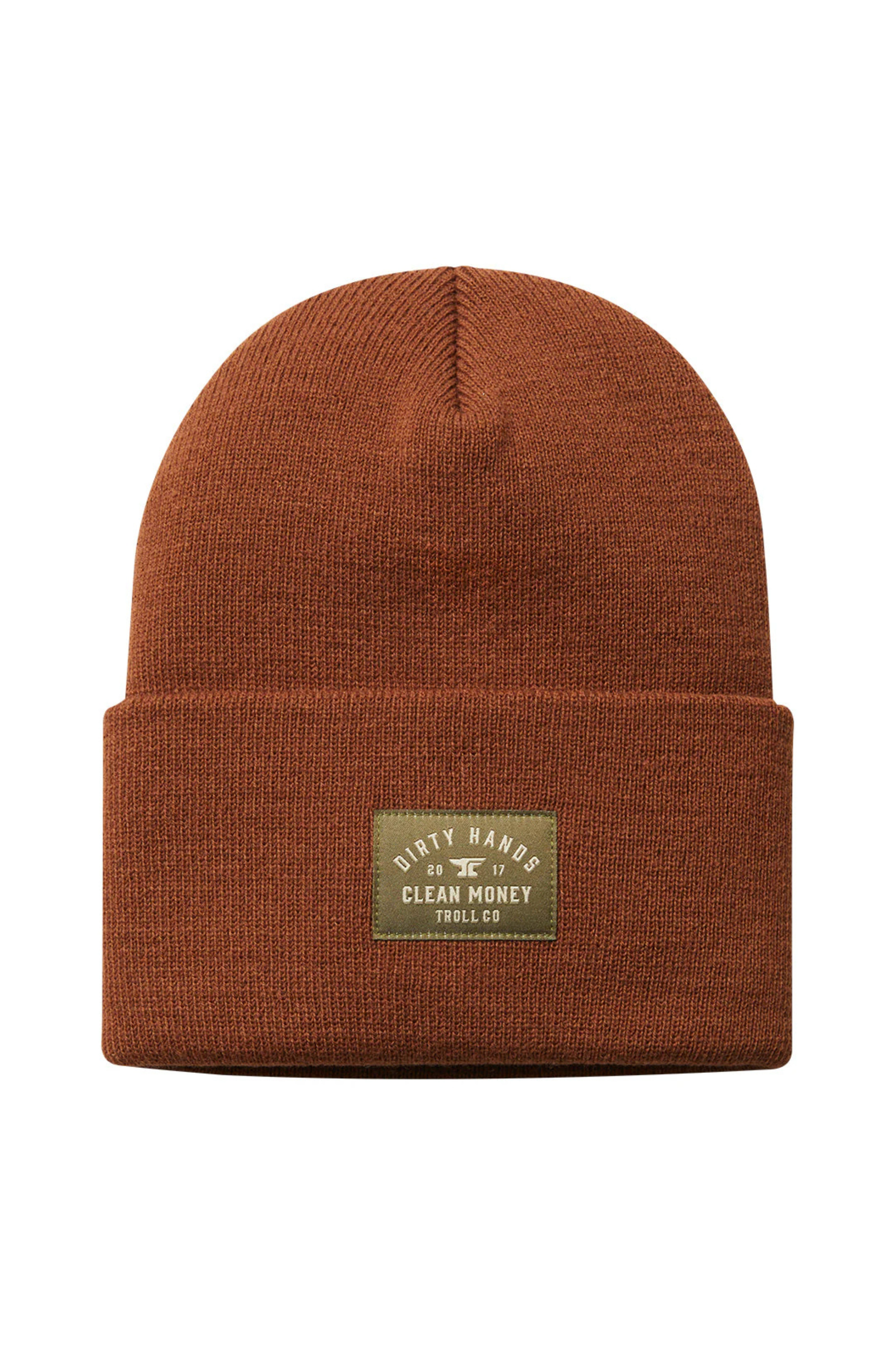 Troll Co. Dirty Hands Clean Money Classic Brown Beanie