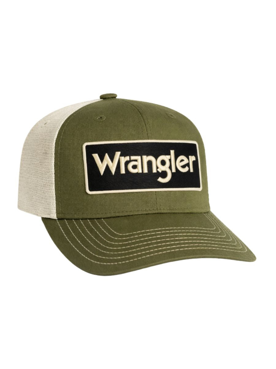 Wrangler Olive High Desert Patch Snapback Hat