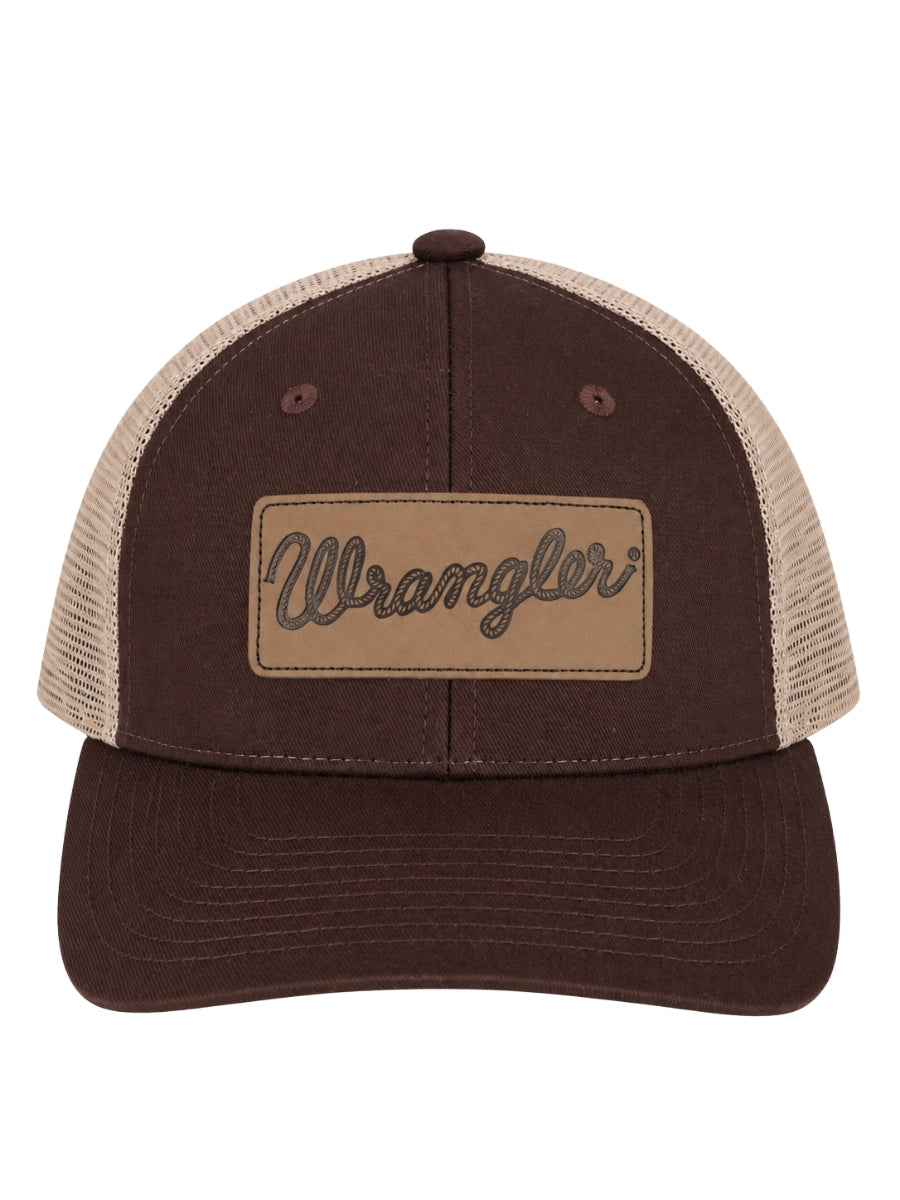 Wrangler Legend Leather Patch Brown Hat