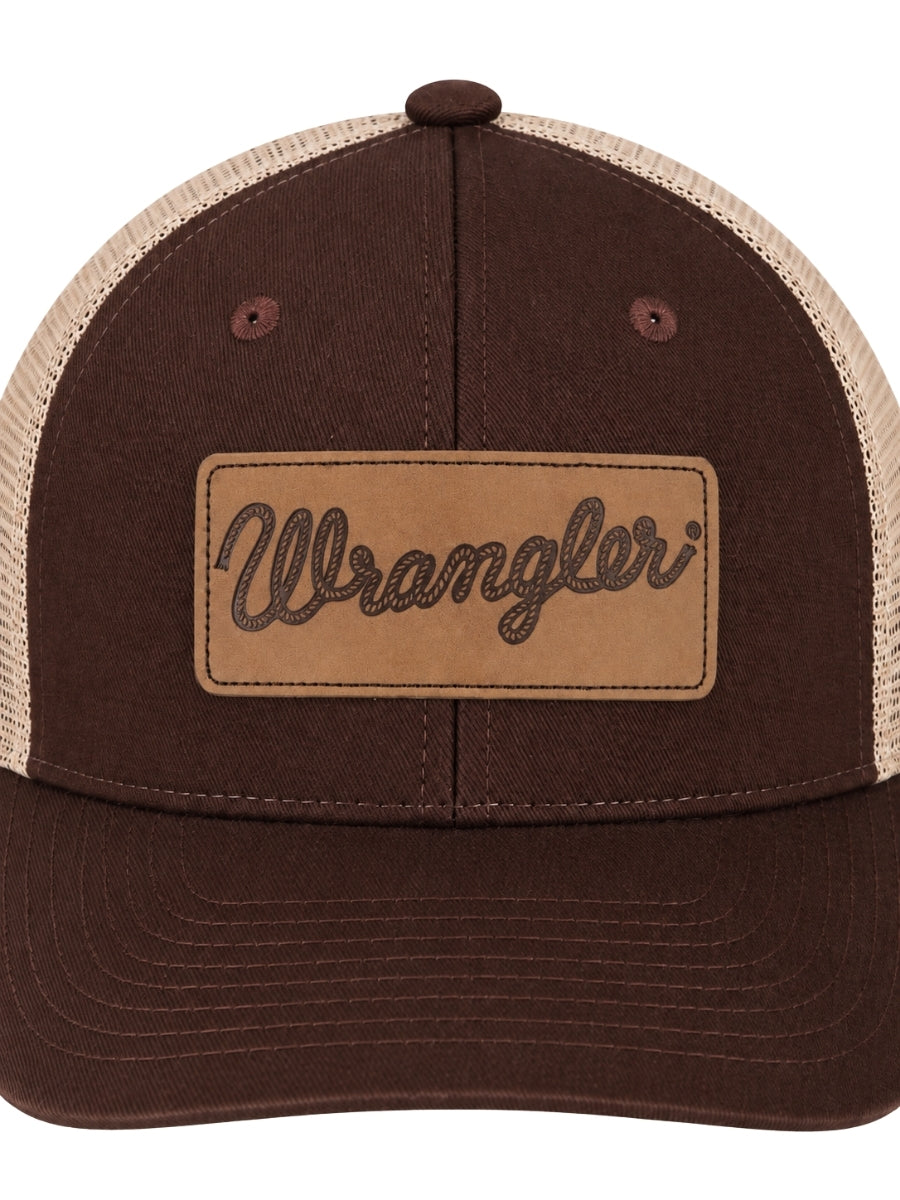 Wrangler Legend Leather Patch Brown Hat