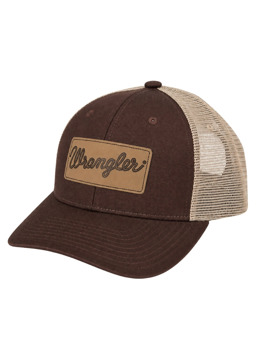 Wrangler Legend Leather Patch Brown Hat