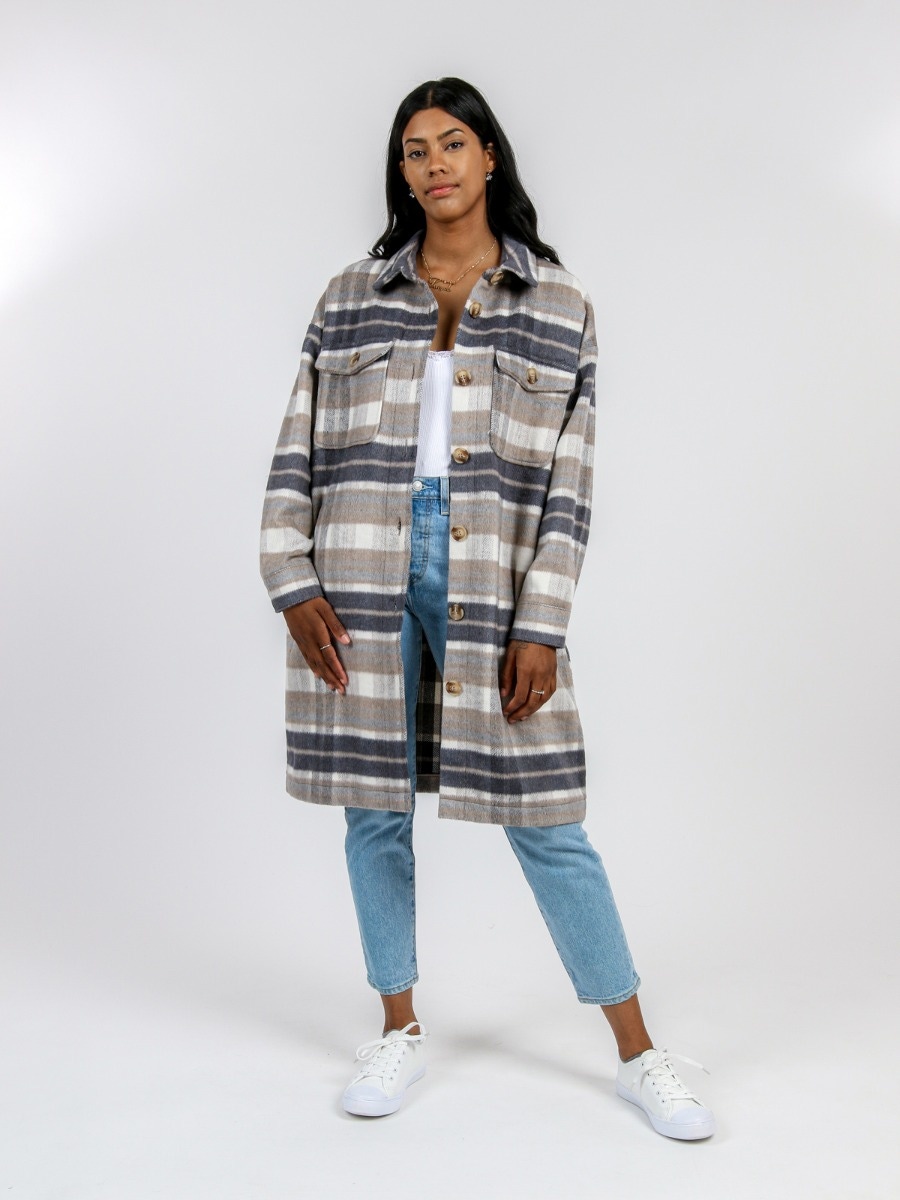 Only Mia Long Checked Shacket