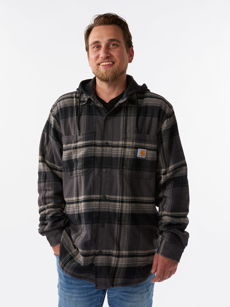 Carhartt Relaxed Fit Flannel Fleece-Lined Hooded Shacket, ,  [category]