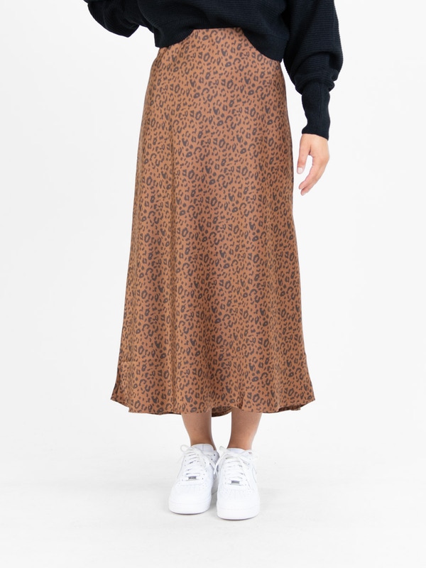 Multi Pattern Satin Midi Skirt